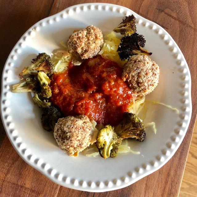 Turkey Meatballs with Spaghetti Squash or Noodles