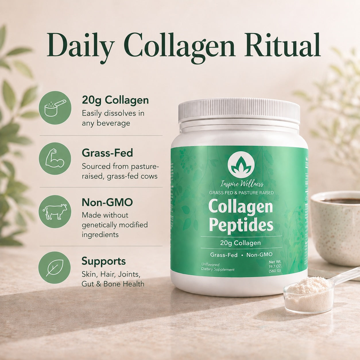 Collagen Protein Powder, Unflavored 28 Servings