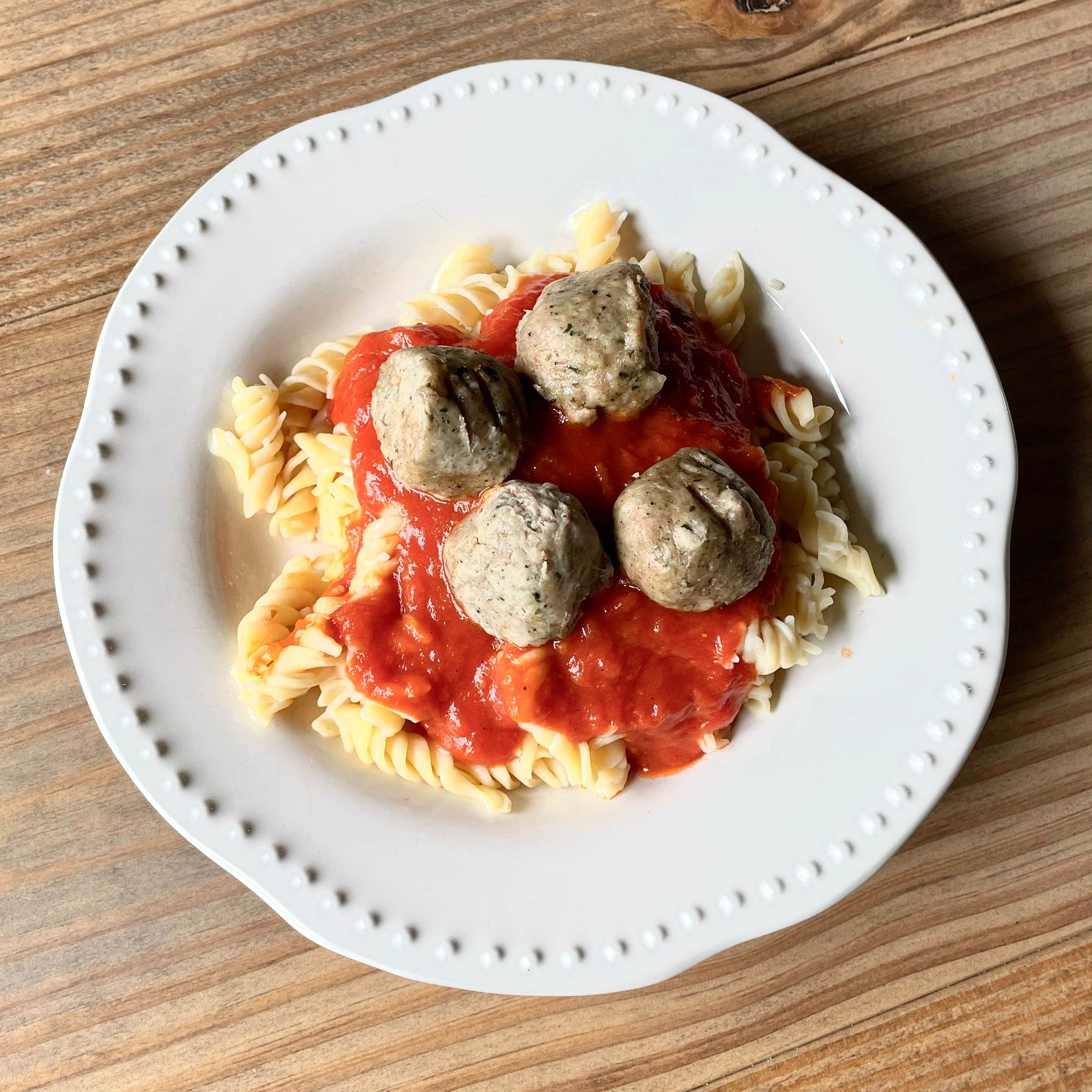 Chicken Meatballs + High Protein High Fiber Pasta