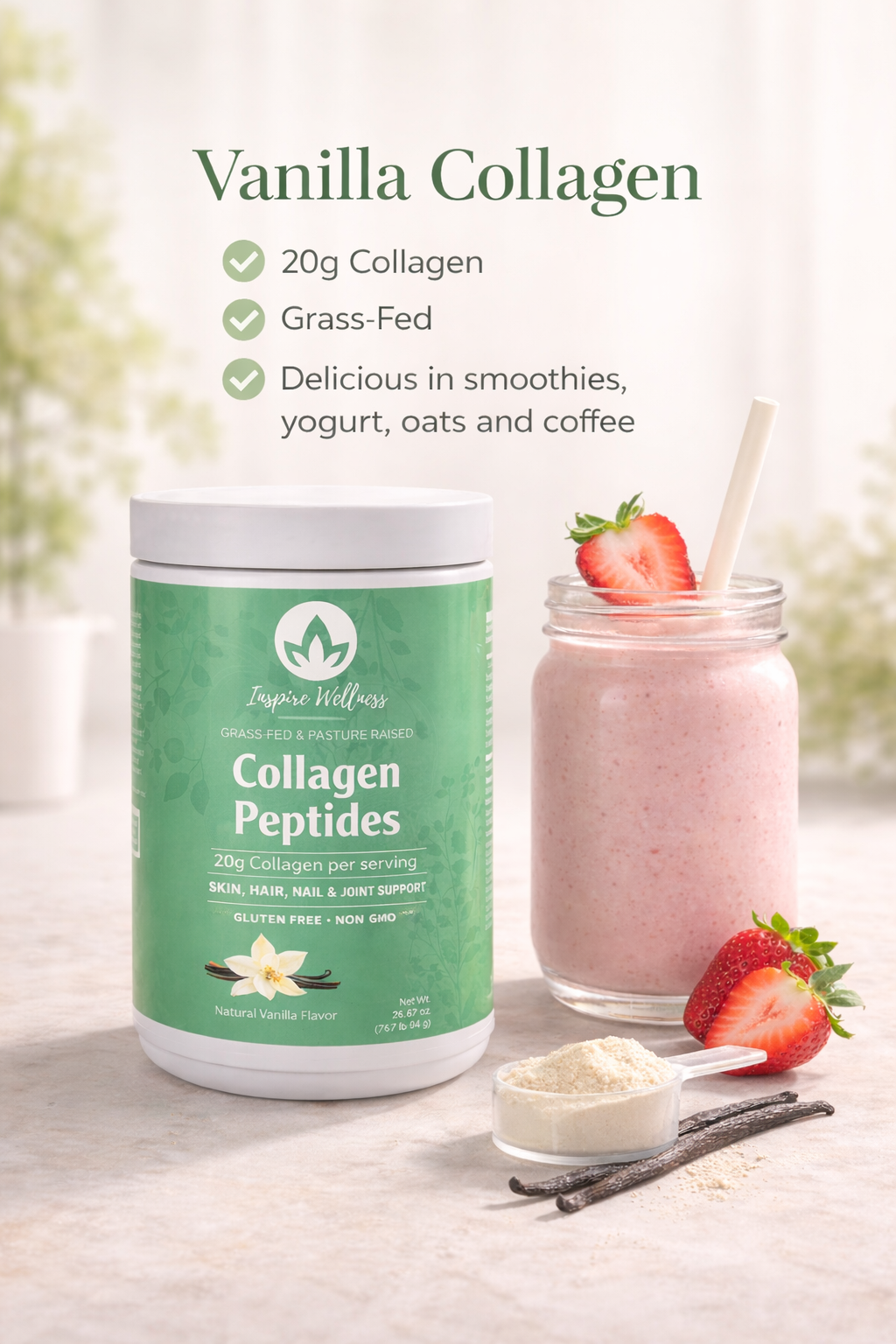Collagen Protein Powder, Vanilla 14 Servings