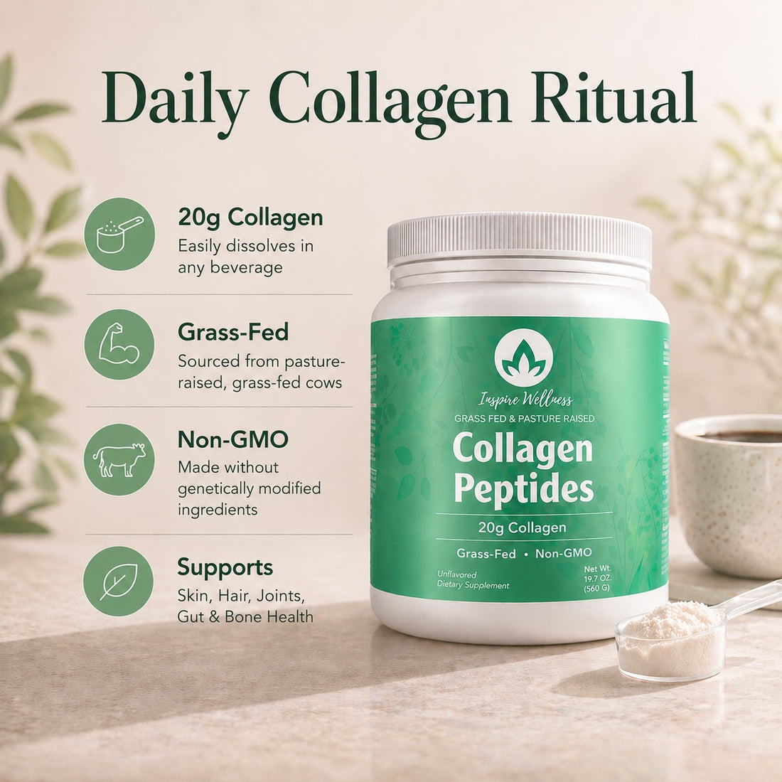 Collagen Protein Powder, Unflavored 28 Servings