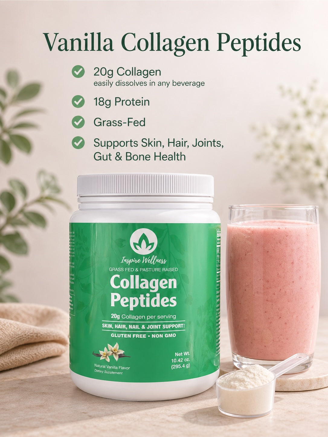 Collagen Protein Powder, Vanilla 14 Servings