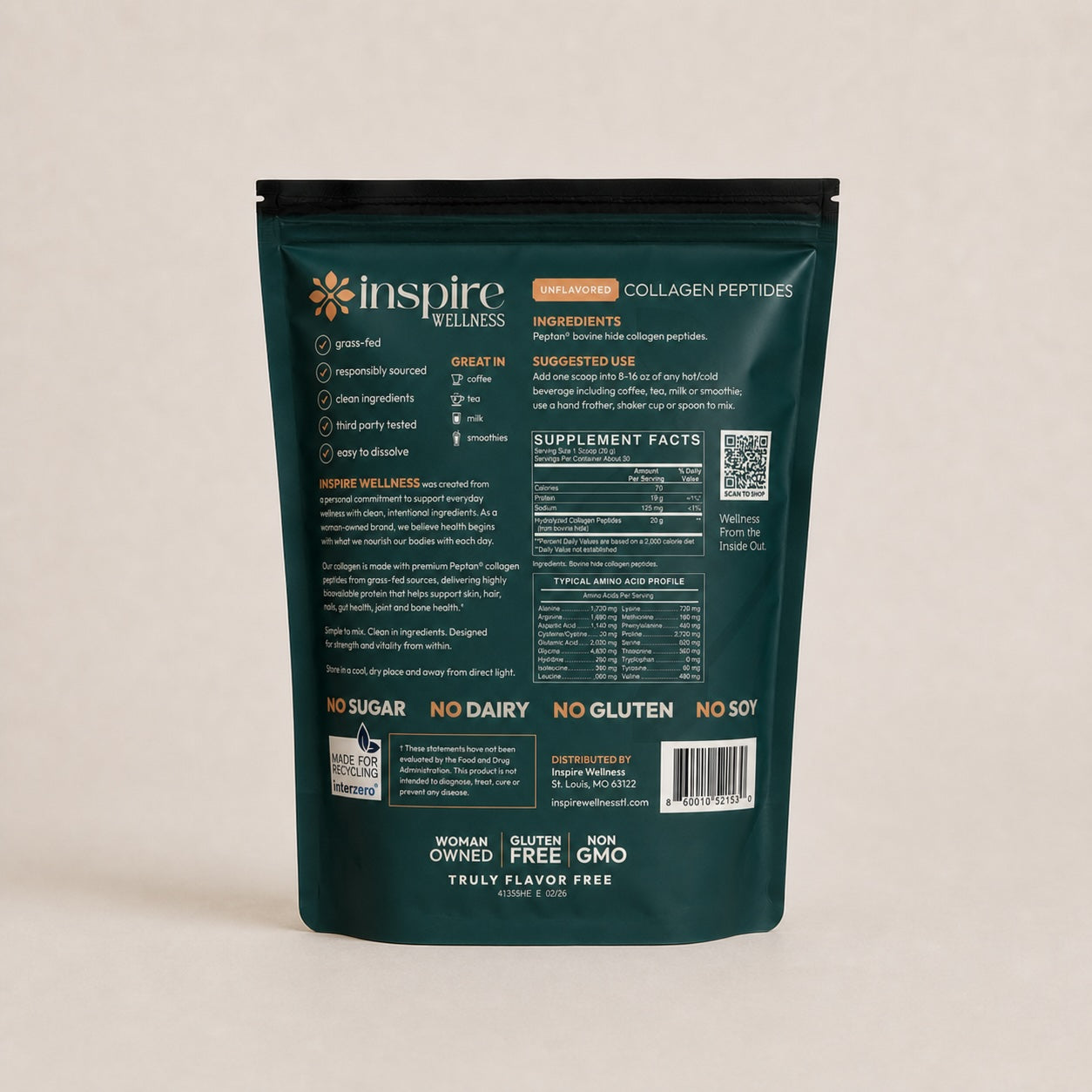 Collagen Peptides, Unflavored 30 Servings