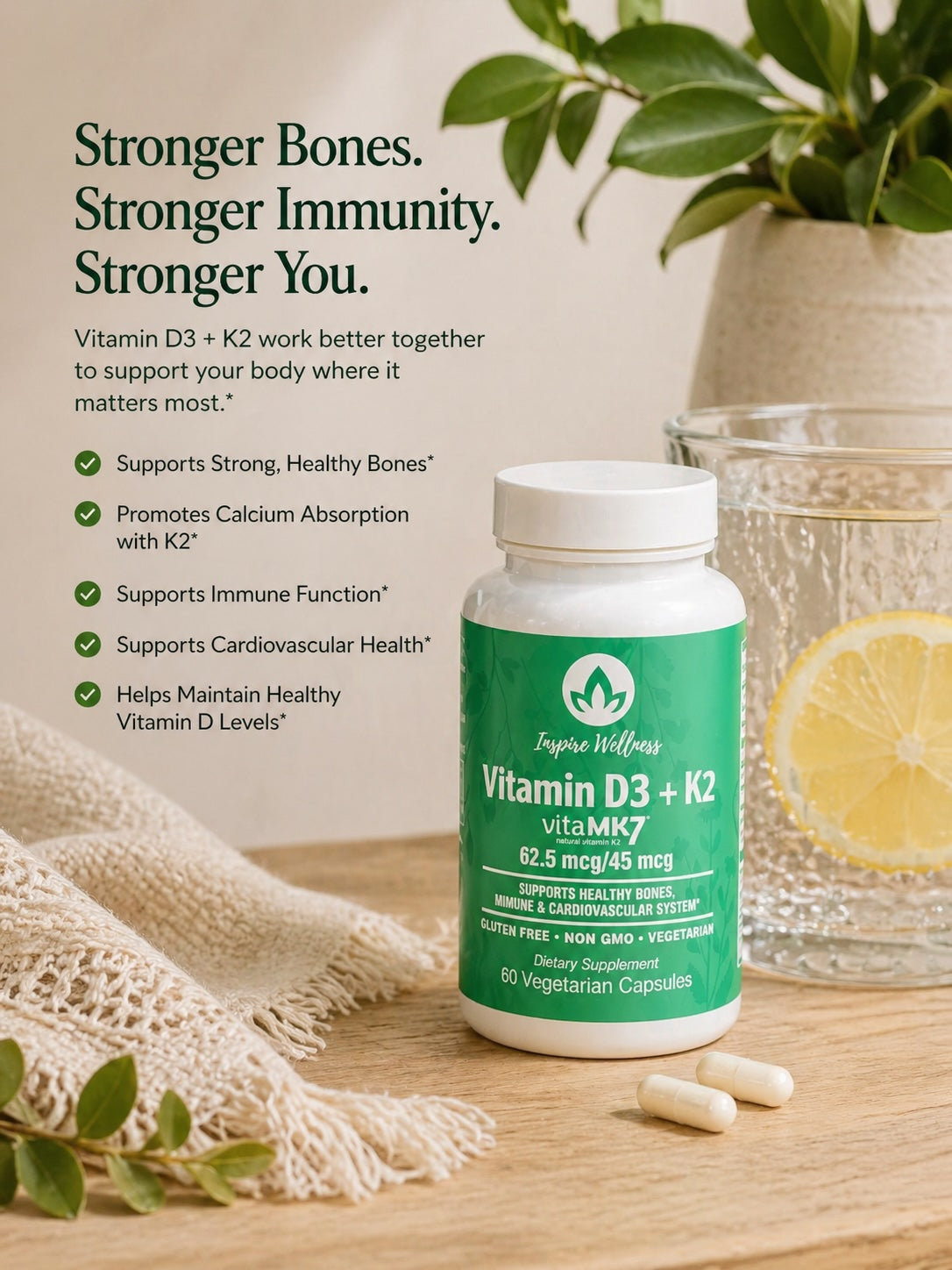 Vitamin D3 + K2